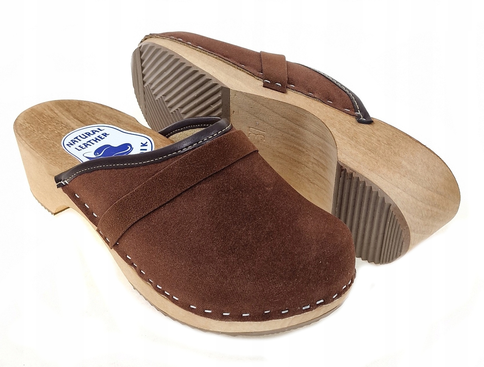 Drewniaki Damskie Zamszowe Chodaki Medyczne *35* Marka Halskór