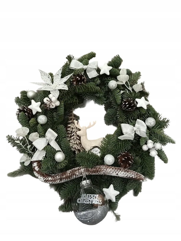 Věnec Živá Jedle K Aranžování Vánoční věnec na dveře Nobilis 45 cm