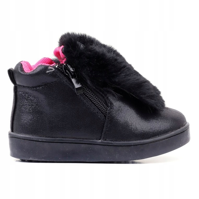

Sneakersy dziewczęce botki ukryty koturn czarne