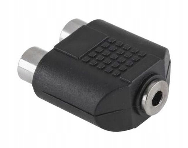 

Złącze adapter gn.jack 3,5(f) - 2 x Chinch Rca (f)