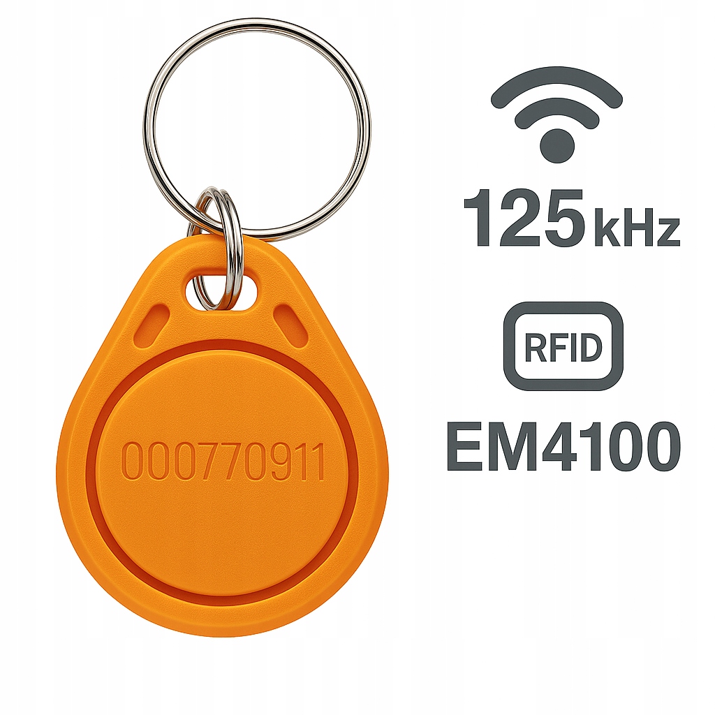 Brelok zbliżeniowy RFID 125kHz Unique MIA EMB1 Orange