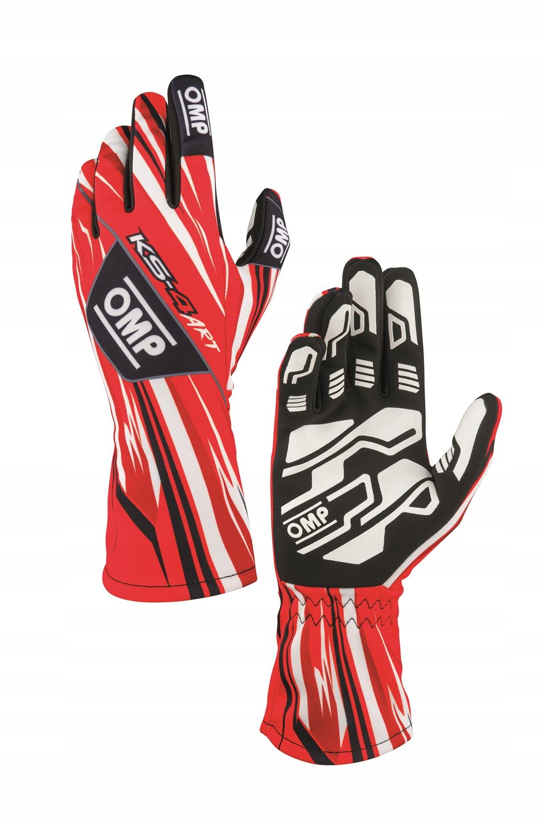 Rękawice kartingowe Omp KS-4 Art czerwono-białe rozm. M