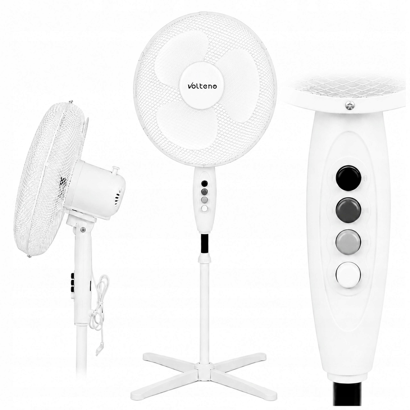 Wentylator Stojący Podłogowy 40W Wiatrak Cyrkulator Cichy Mocny Czarny 40cm