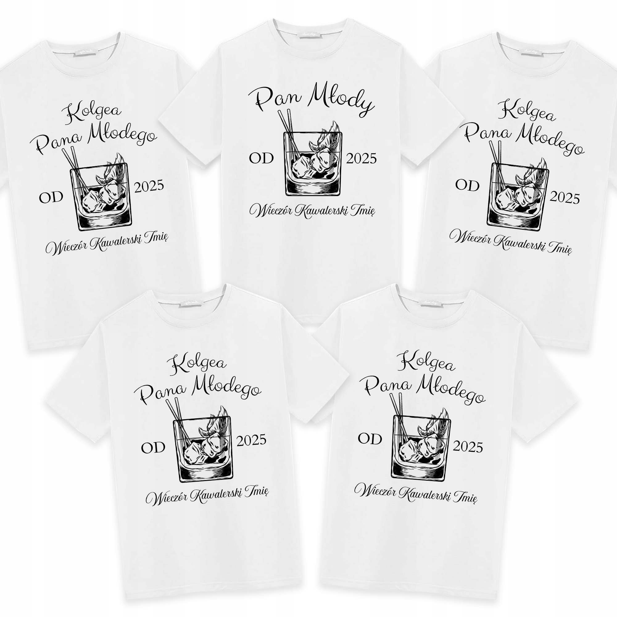 Sada pánských triček Rozlučka se svobodou Jméno ženicha, kolega mladého L