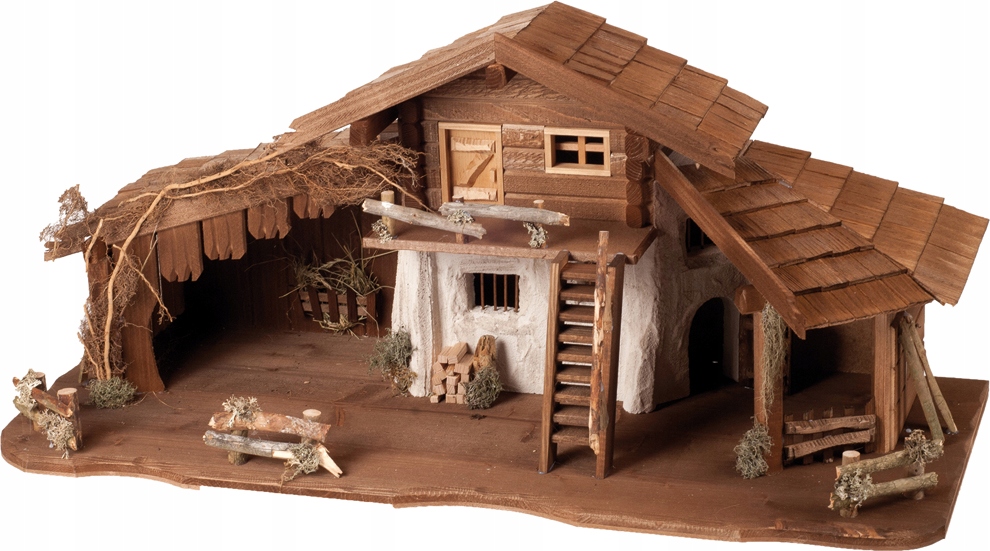 Vianočný Betlehem Vianočná Dekorácia 100x41x44CM Pre Figúrky 11-15CM