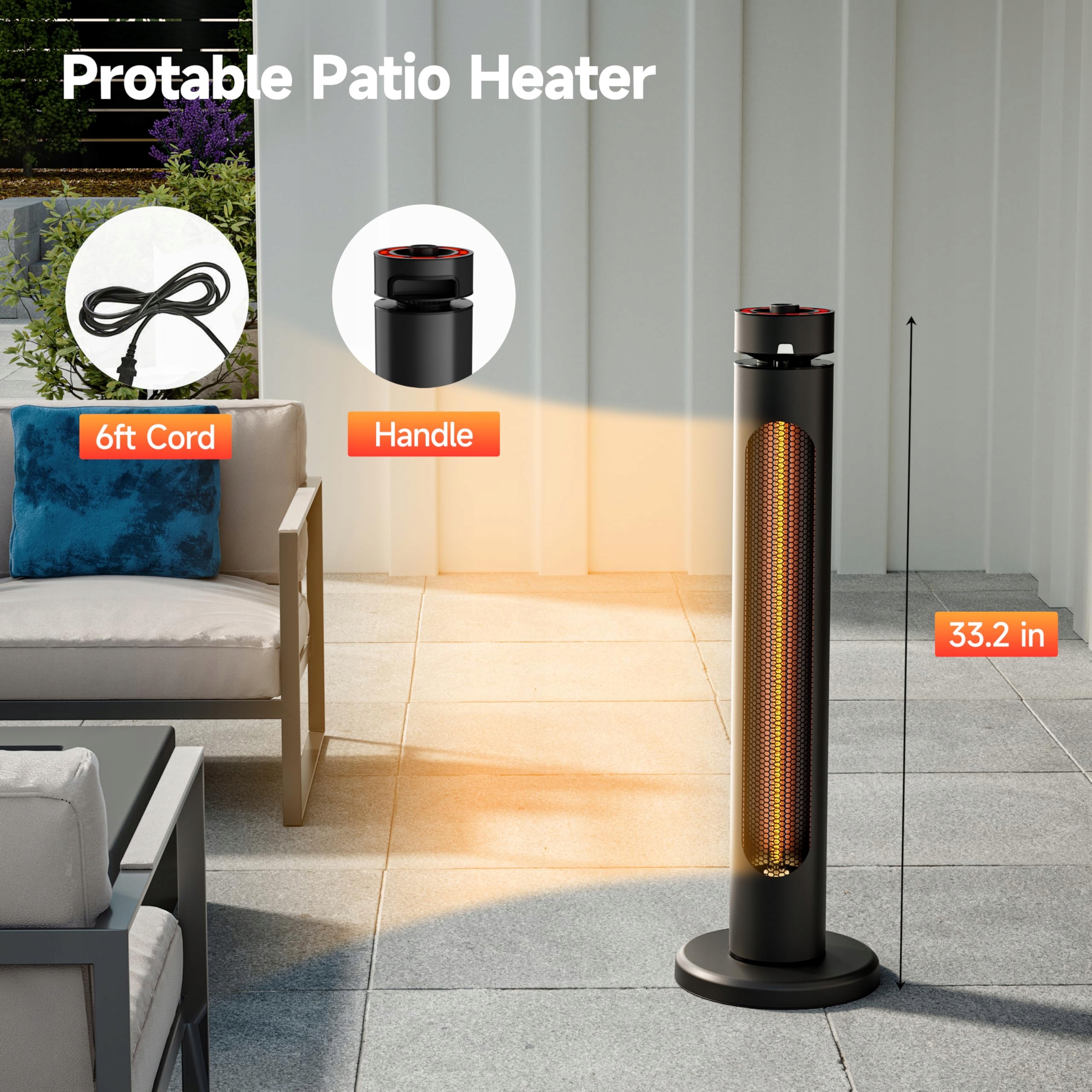 Infračervený Žiarič Southeatic 1500W, 8 režimov, oscilácia 75°