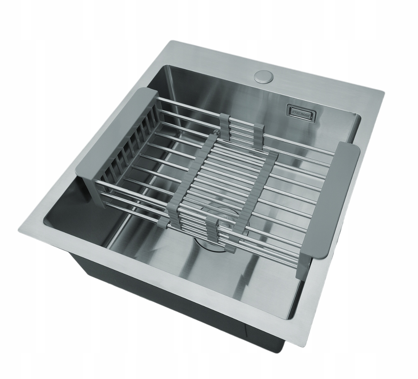 Zlewozmywak zlew kuchenny stalowy jednokomorowy 4550 Inox koszyk
