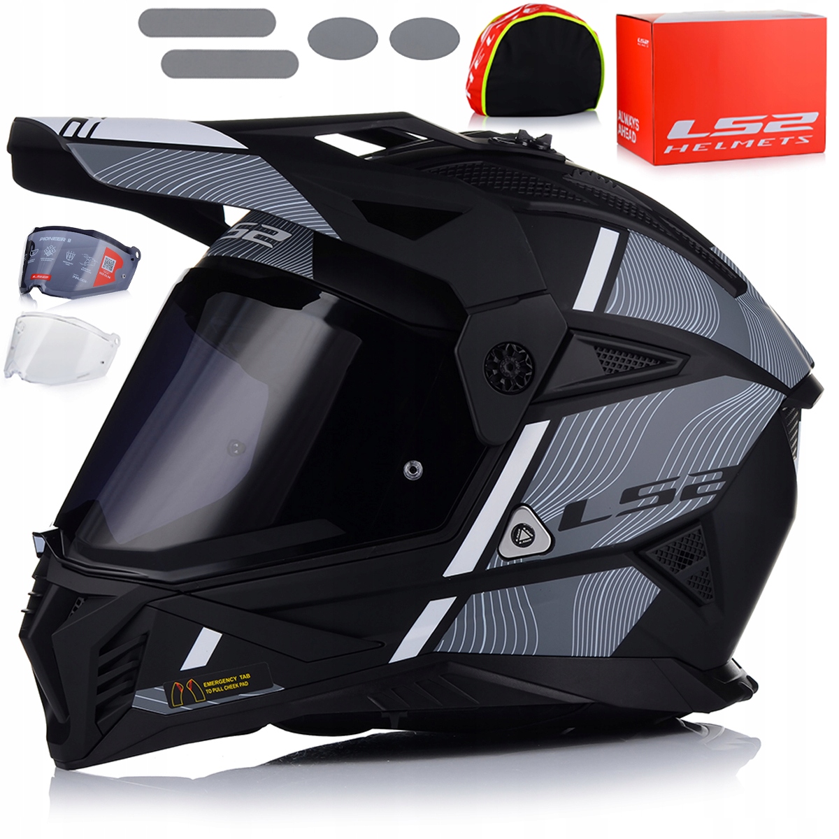 Motocyklová Prilba LS2 MX702 Pioneer Enduro Cross Štvorkolka Atv 2xSKLO Blenda