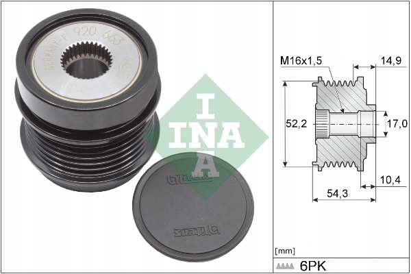 INA 535 0342 10 Kolo pasowe alternator Producent czesci INA