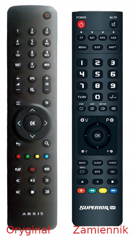 

Pilot zamiennik Rex-ir do Arris VIP1113 i inne