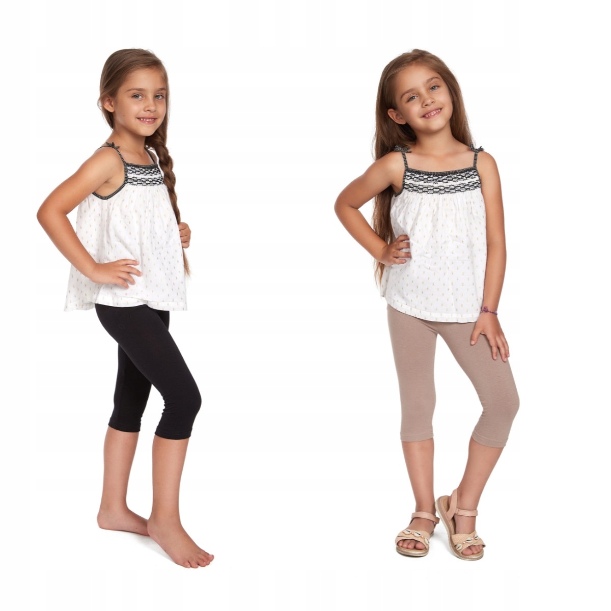 

Zestaw 2X Legginsy Dziecięce 3/4 Getry 122