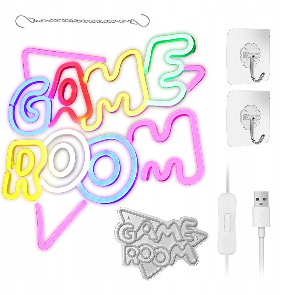 Akrylová Neonová Duha Led „game Room“ Pro Dekoraci Stěn Herny