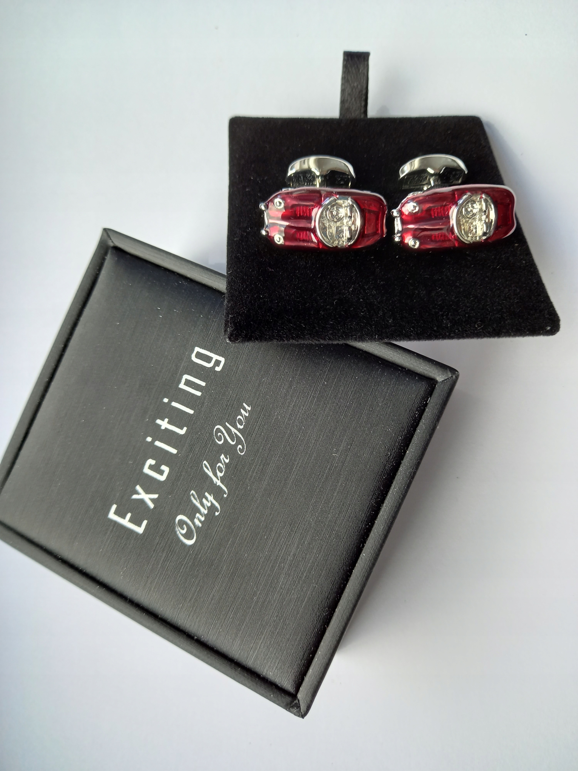 Stříbrné manžetové knoflíčky Mini Jaguar E-Type