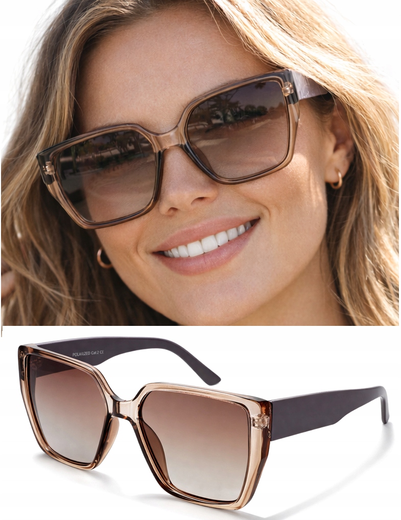 Okulary Przeciwsłoneczne Damskie Z Polaryzacją Filtrem Uv PolarZONE Z Etui