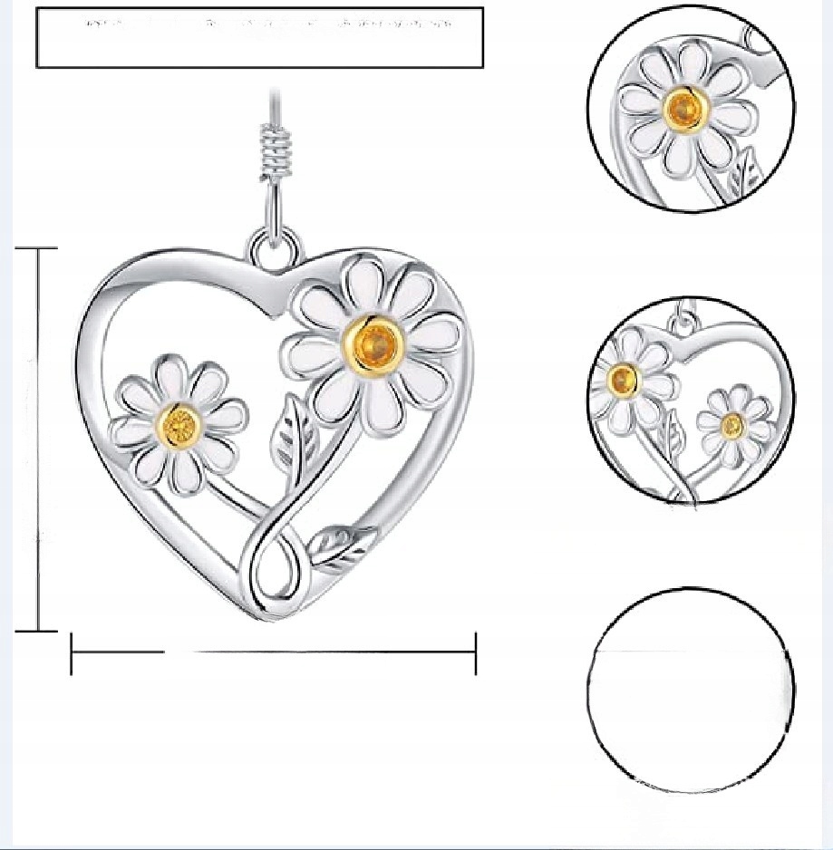 KOLCZYKI SERCE STOREK BIŻUTERIA KWIATOWA Materiał Inny