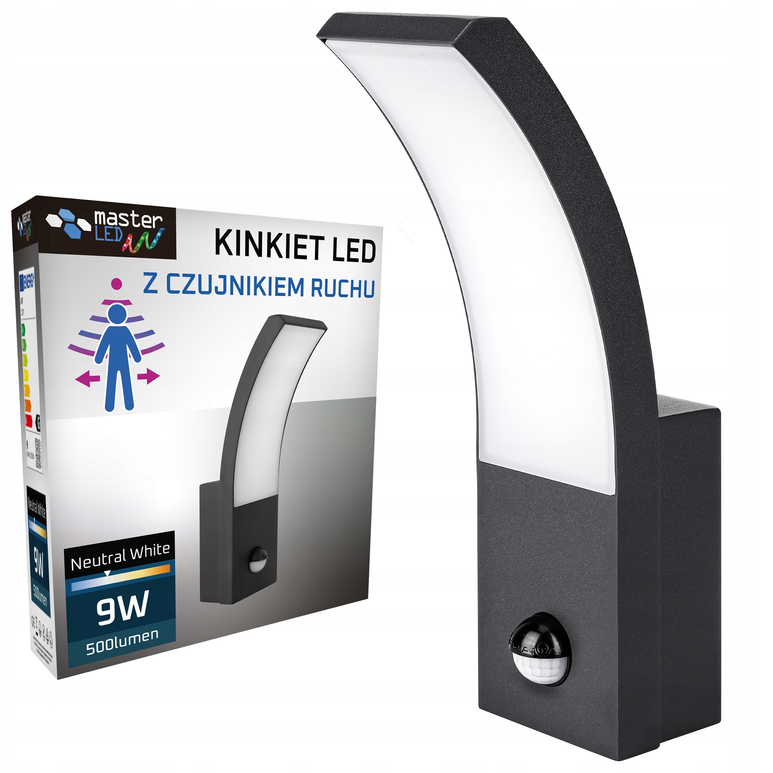 Venkovní nástěnné Led svítidlo 9W zahradní lampa Senzor Pohybu fasádní nástěnná