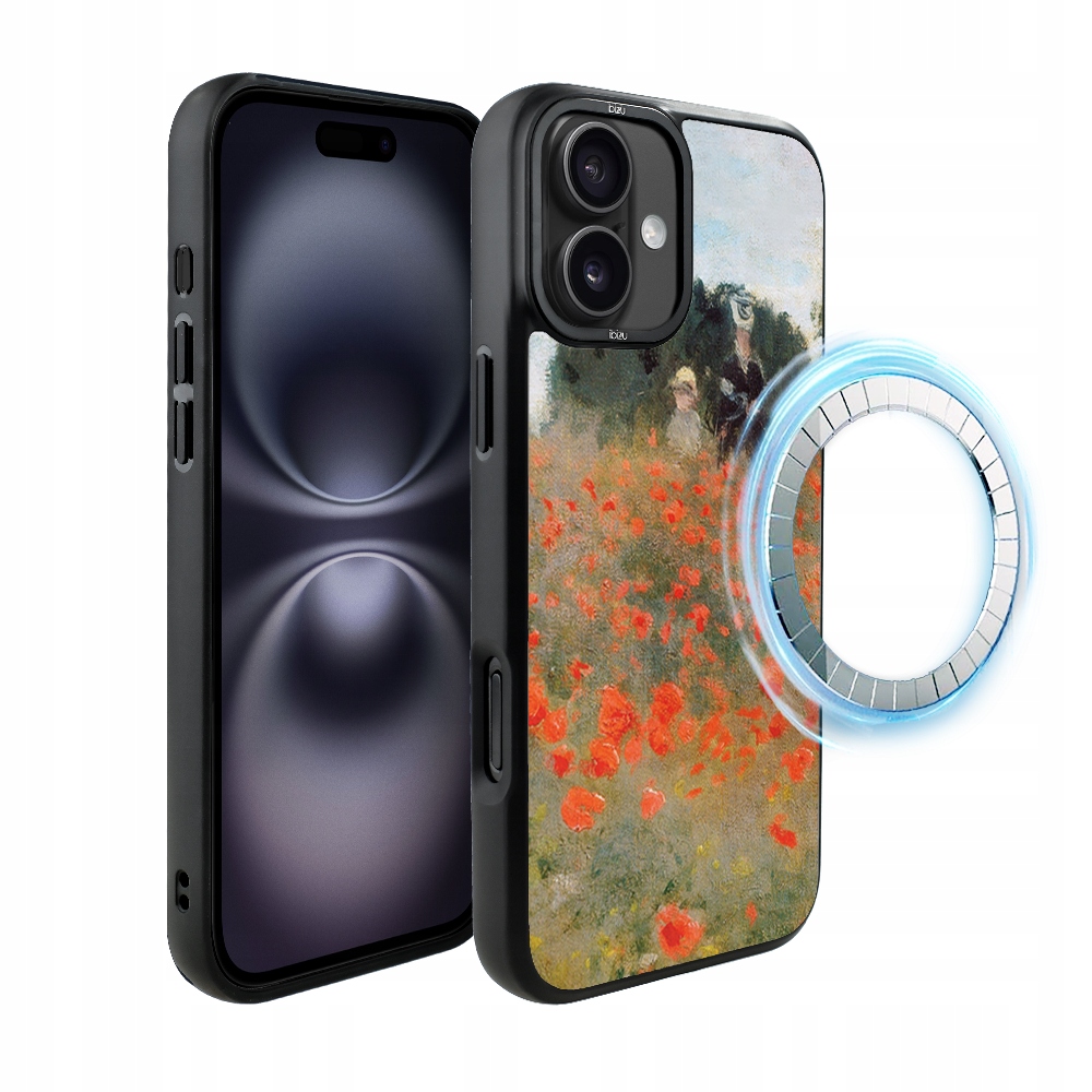 Pouzdro pro iPhone 16 Ibizu DropGuard Matt s MagSafe, pole máků