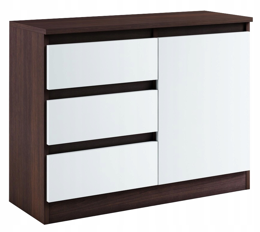 014-042 KOMODA B1d3s/100 cm - WENGE / BIAŁY