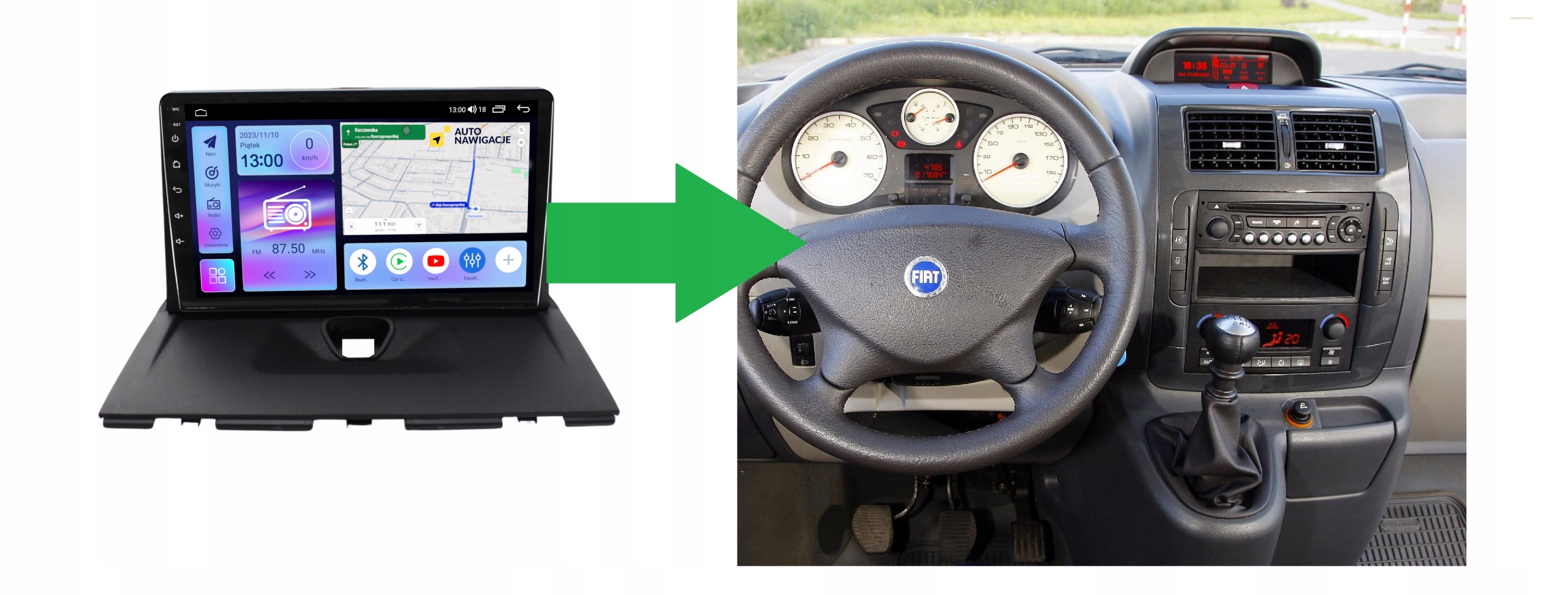 RADIO NAWIGACJA GPS FIAT SCUDO II 2007-2016 ANDROID CARPLAY Marka SMART-AUTO