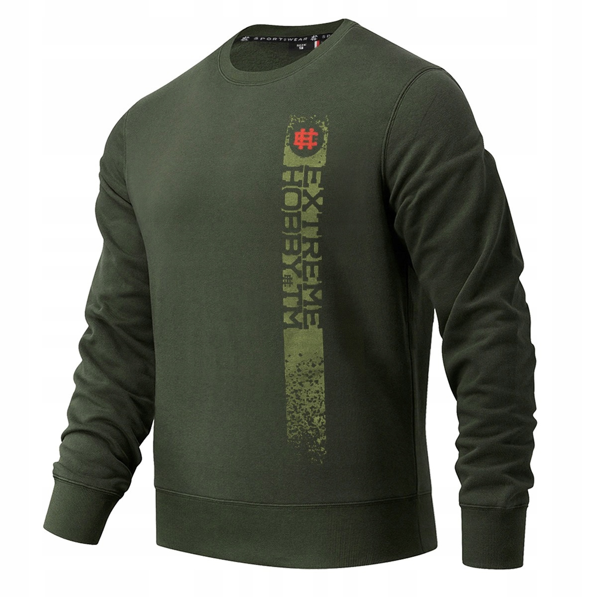 Bluza męska bawełniana zielona bez kaptura khaki Extreme Hobby Bullseye XL