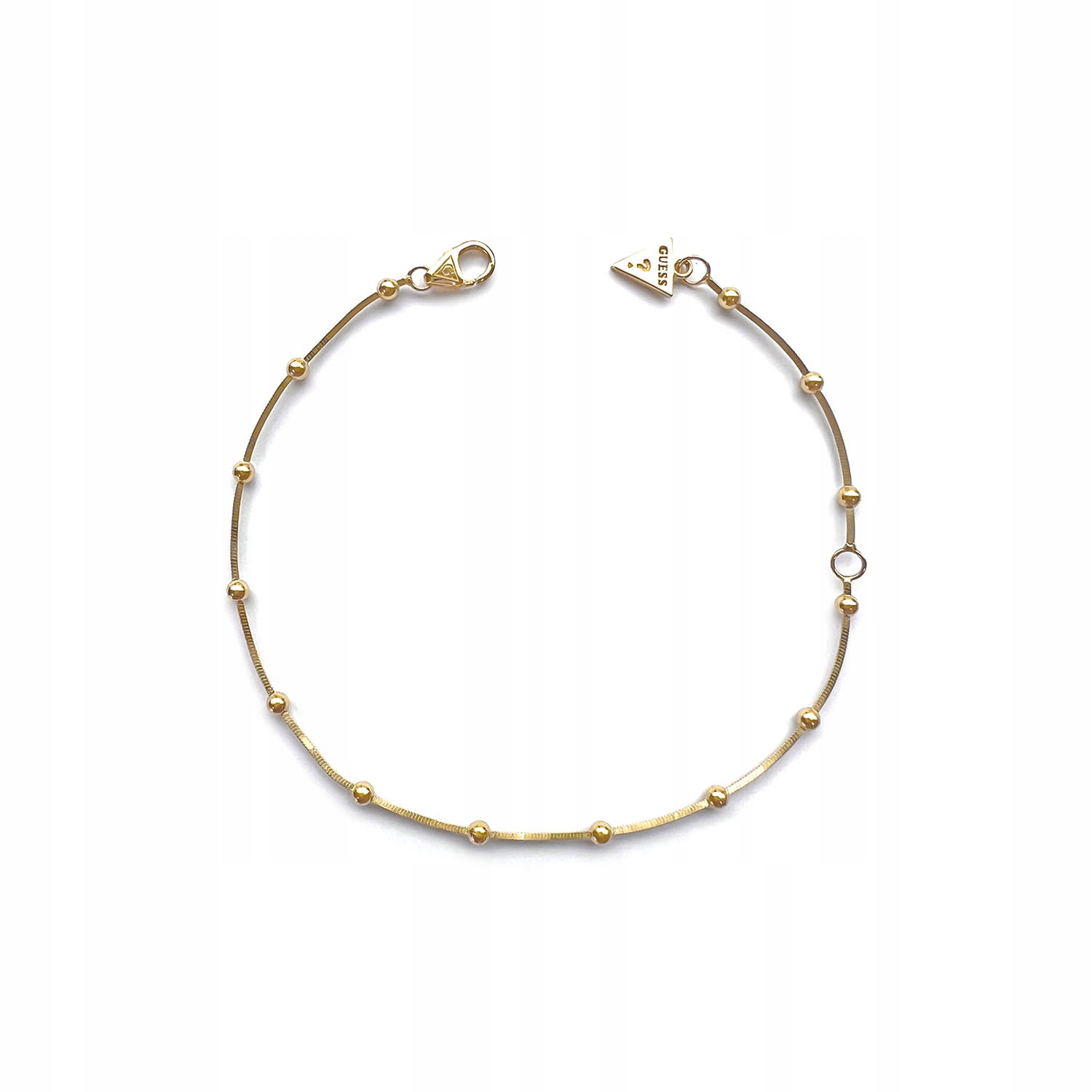 Stříbrný pozlacený náramek Guess Kuličky ryzosti 925 nastavitelné S