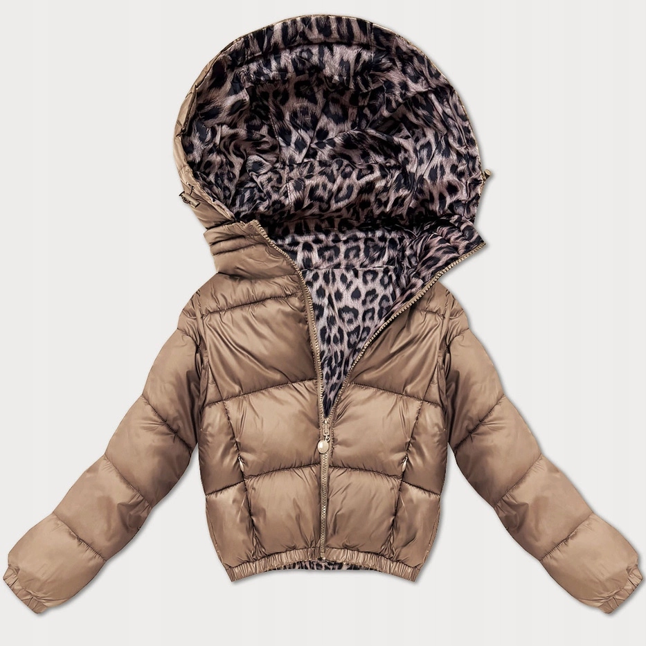 Pikovaná Bunda Kapuce 6001 Hnědá S (36)