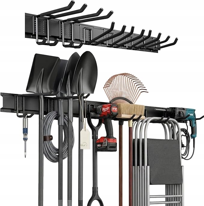 Nástěnný regál na nářadí 122 cm 10 háčků 227 kg ocel