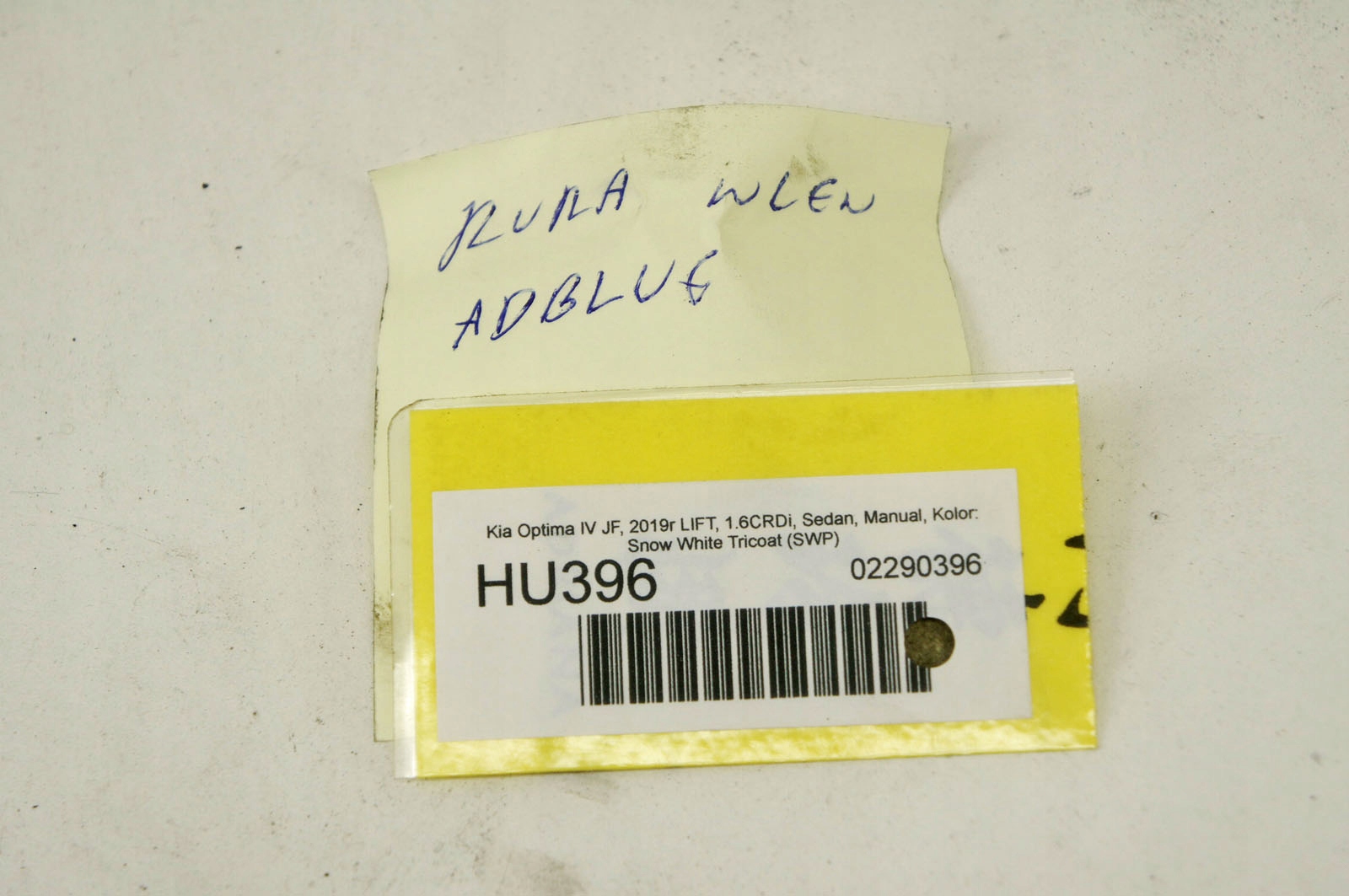 HU396 Kia Optima IV JF 1 6CRDi Rura Wlew Adblue Part number