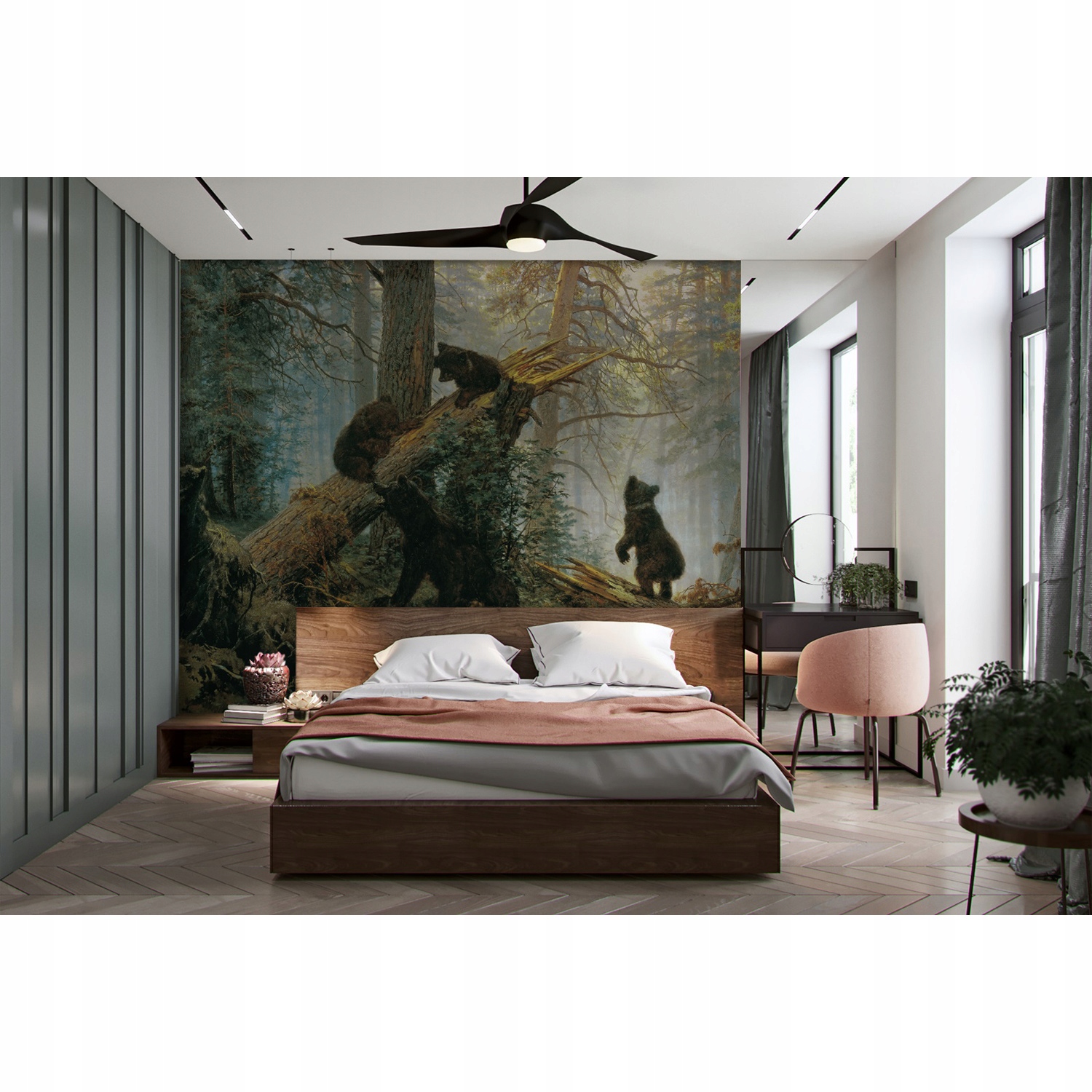 

Fototapeta Niedźwiedzie w lesie sosnowym 208x146cm