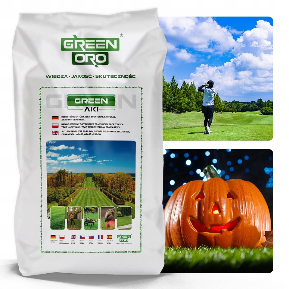 Jesenné hnojivo na trávu, trávnik a okrasné trávy, pampové trávy Green Aki 24kg