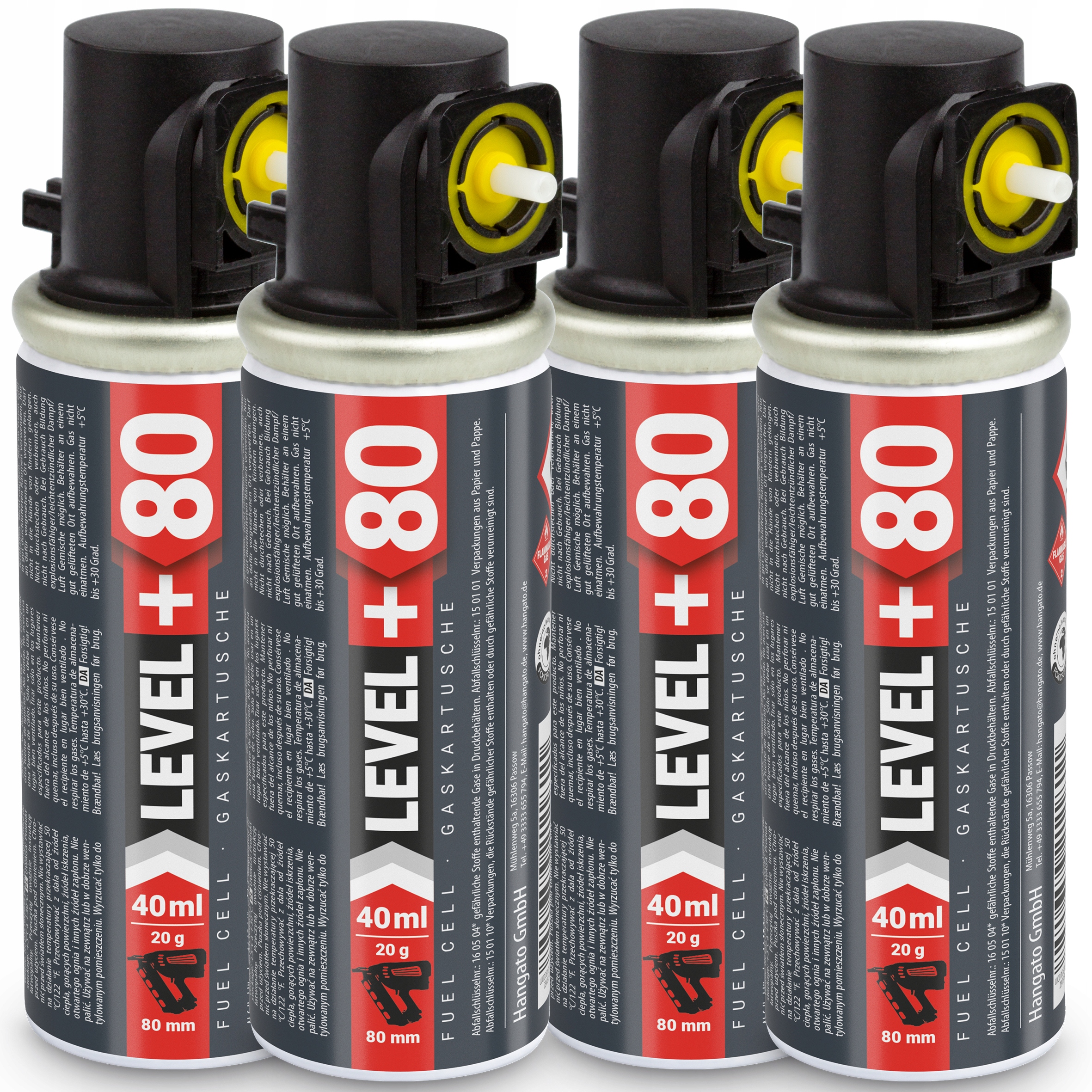 Náboj na plyn pro tyčky 4 ks 78 mm 20 g L+80