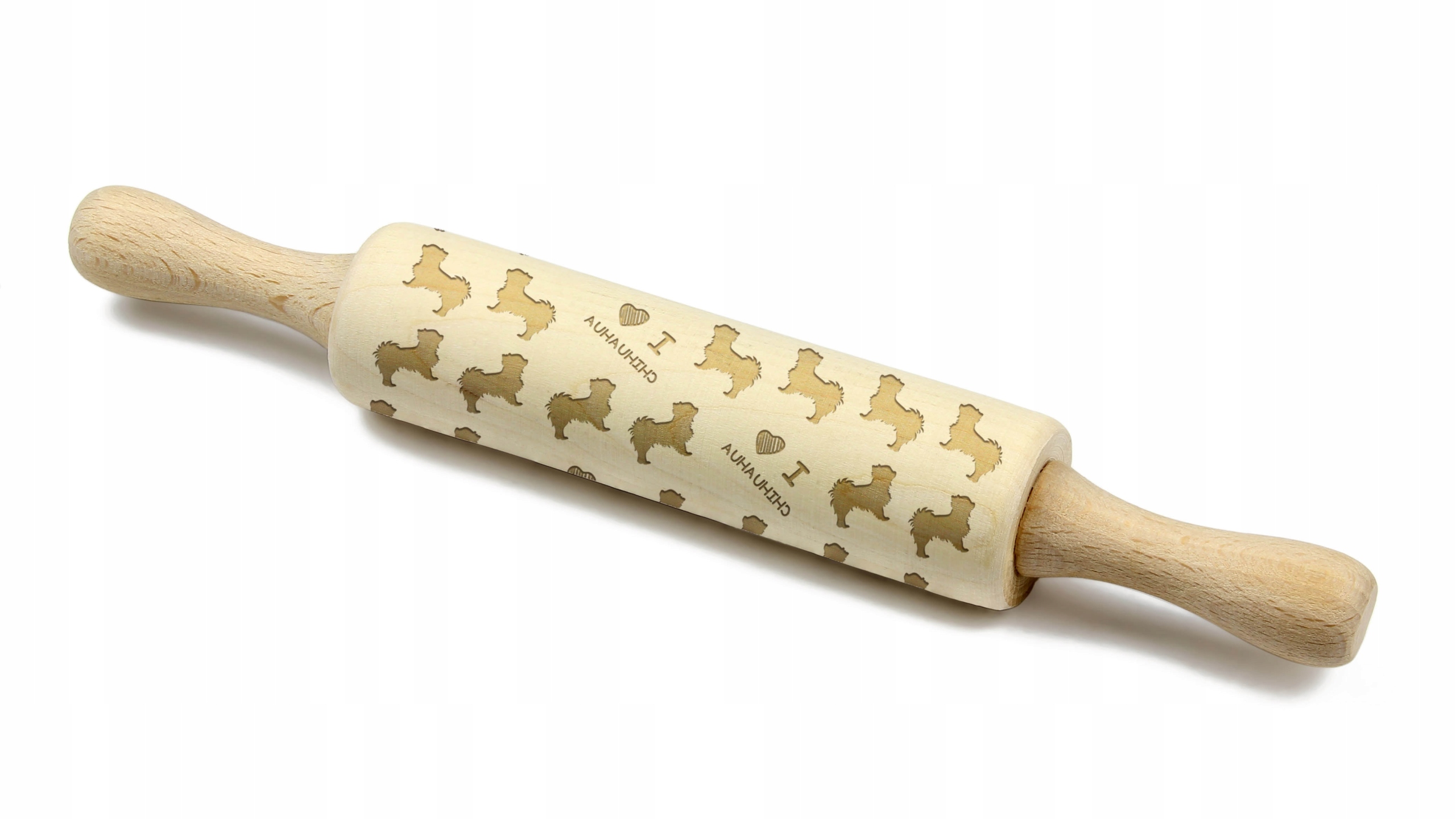 Chihuahua dlouhosrstý malý gravírovaný váleček pro psy, váleček se vzory