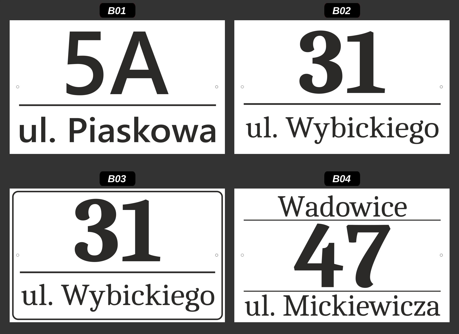 Tabliczka Adresowa BIAŁA Duża - METALOWA - UV Marka bez marki