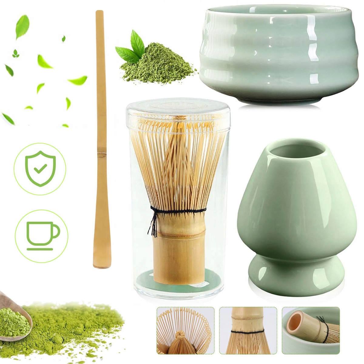 Sada Na Čaj Matcha S Bambusovou Šlehací Metlou, Tradiční Čajový Obřad