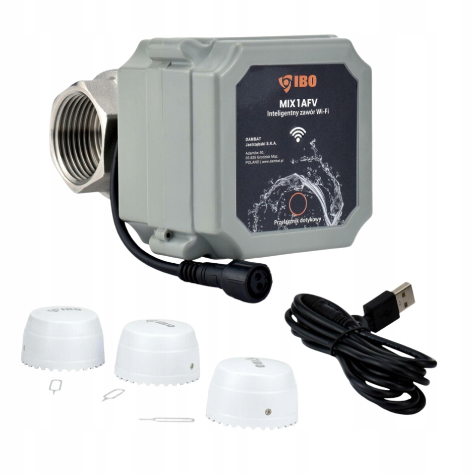 Inteligentní WiFi ventil DN25 3 senzory zaplavení vodní elektroventil Ibo