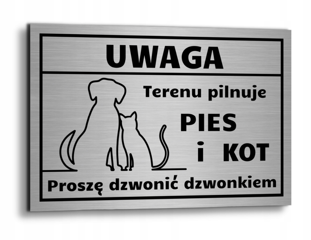 

Tabliczka Aluminiowa Uwaga Pies I Kot Z Imieniem