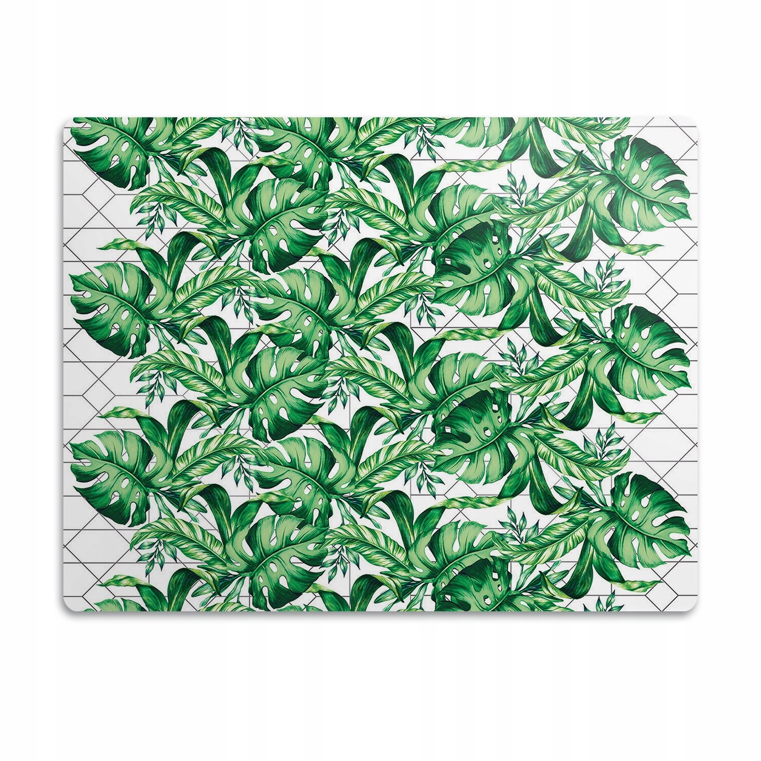 Levně Pod misku podložka pro psa Zelený vzor listů 90x60 cm