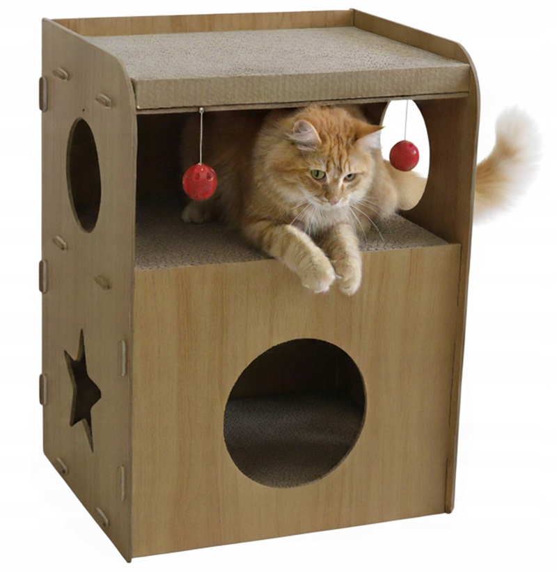 Levně Pro Kočky Mdf Kartonový Pestýl, Pelíšek Hračka Do Domácího Krabičky