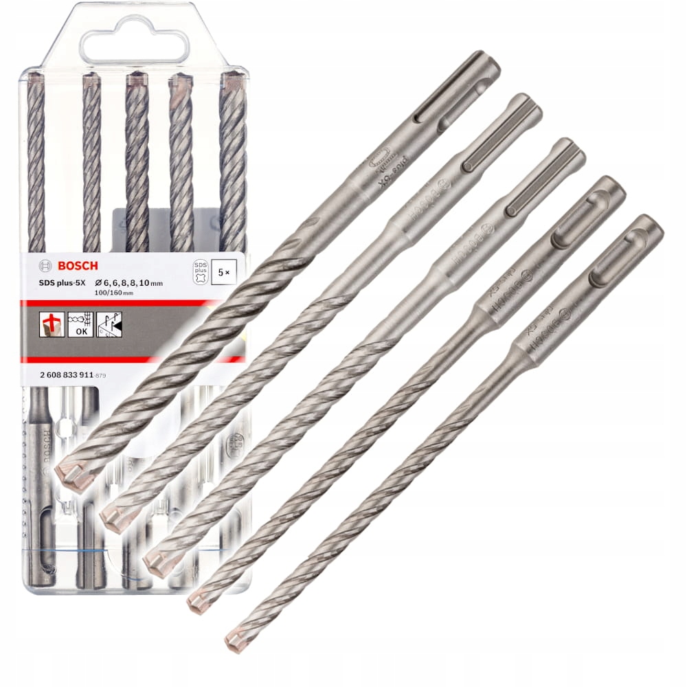 

Zestaw wierteł Bosch SDS-Plus 6/8/10 Plus-5X 5szt