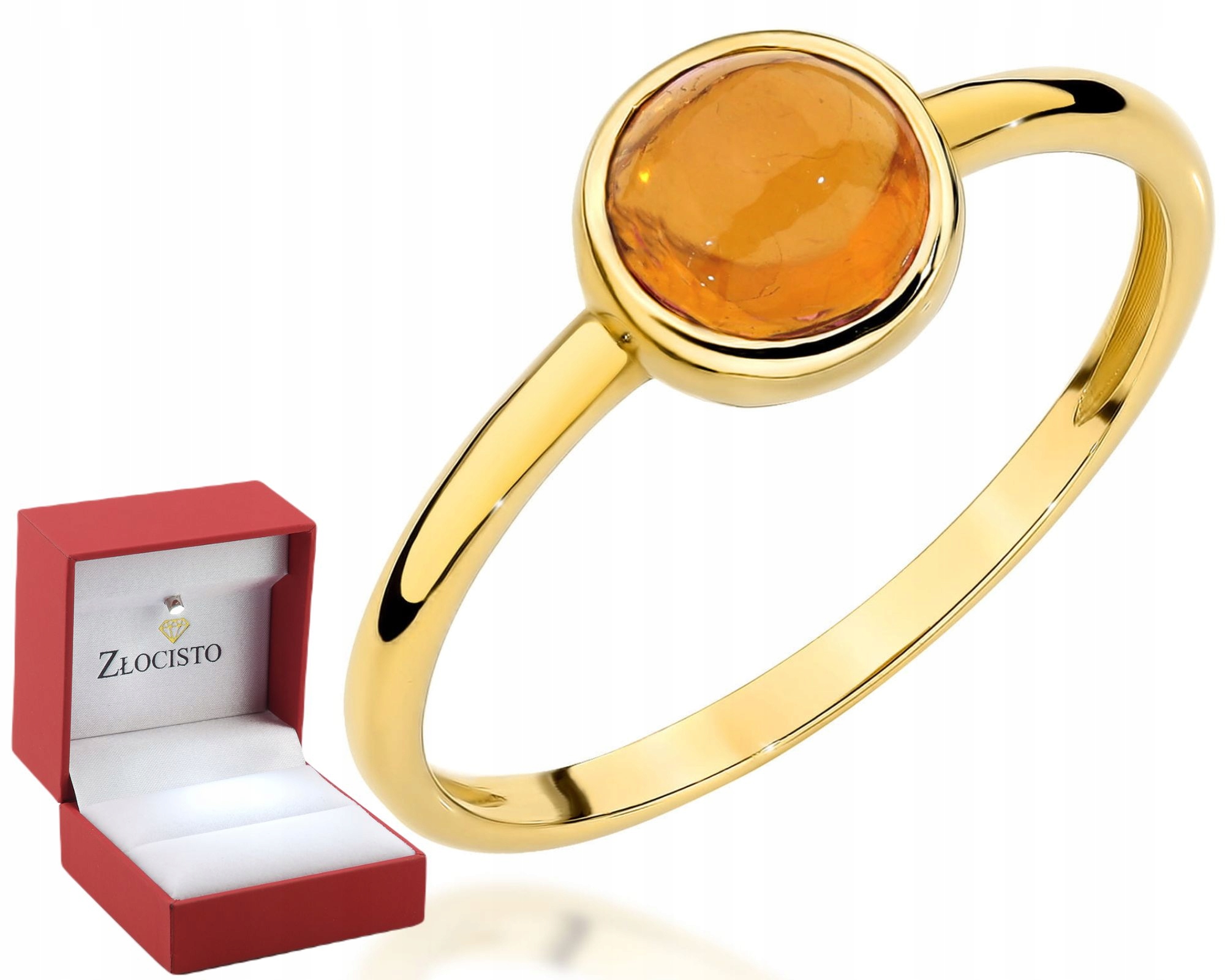 Zlatý Prstýnek Přírodní Kámen Žlutý Turmalín Gravírování Zlato 585