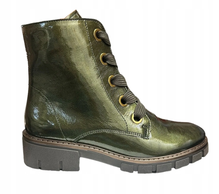 Ara Dámské Kotníkové Boty Zelené Kožené Na Zip A Zavazování 38 J6F