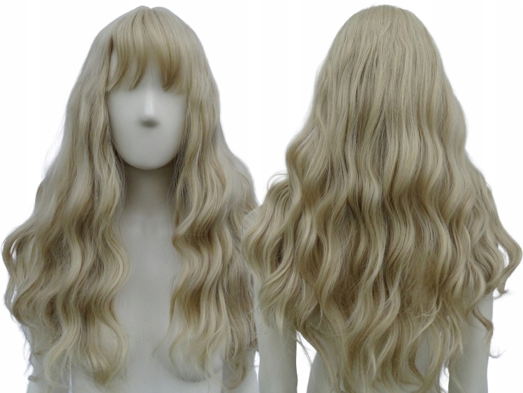 Platinová paruka Světlá Blond hustá kadeře dlouhé vlny