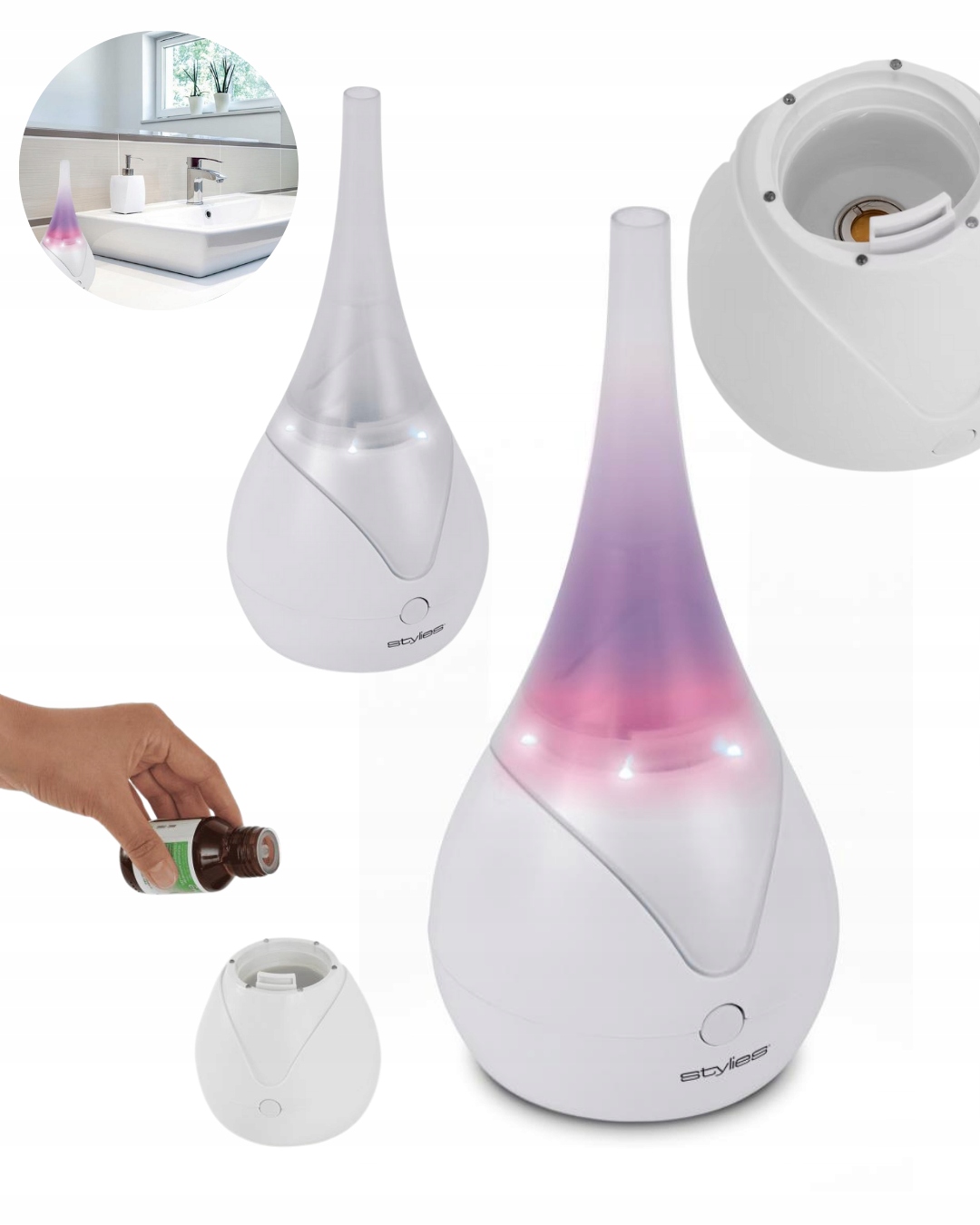 Dyfuzor Aromatyczny Do Olejków Eterycznych Luna Led Aromaterapia Nawilżacz