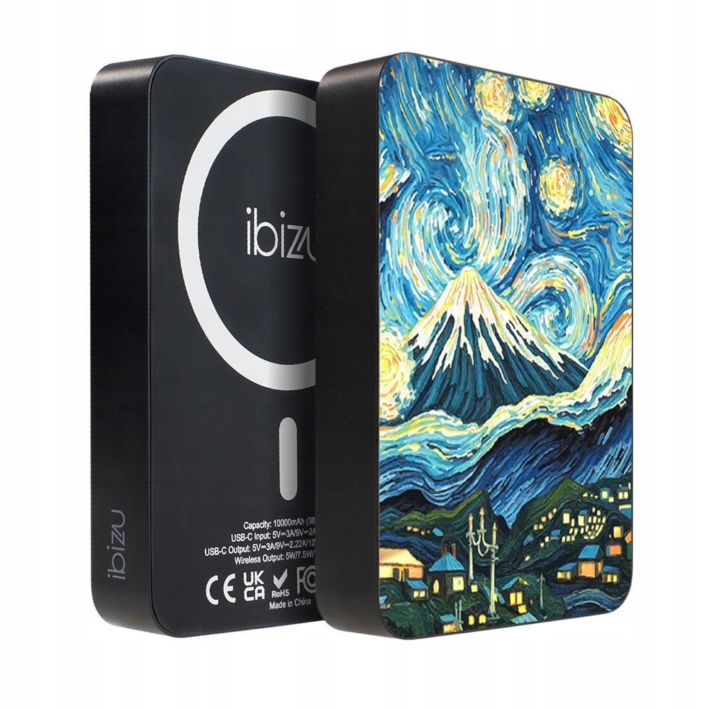 Powerbank Ibizu MagPower 10k z MagSafe, solidny, 10 000 mAh, Van Gogh