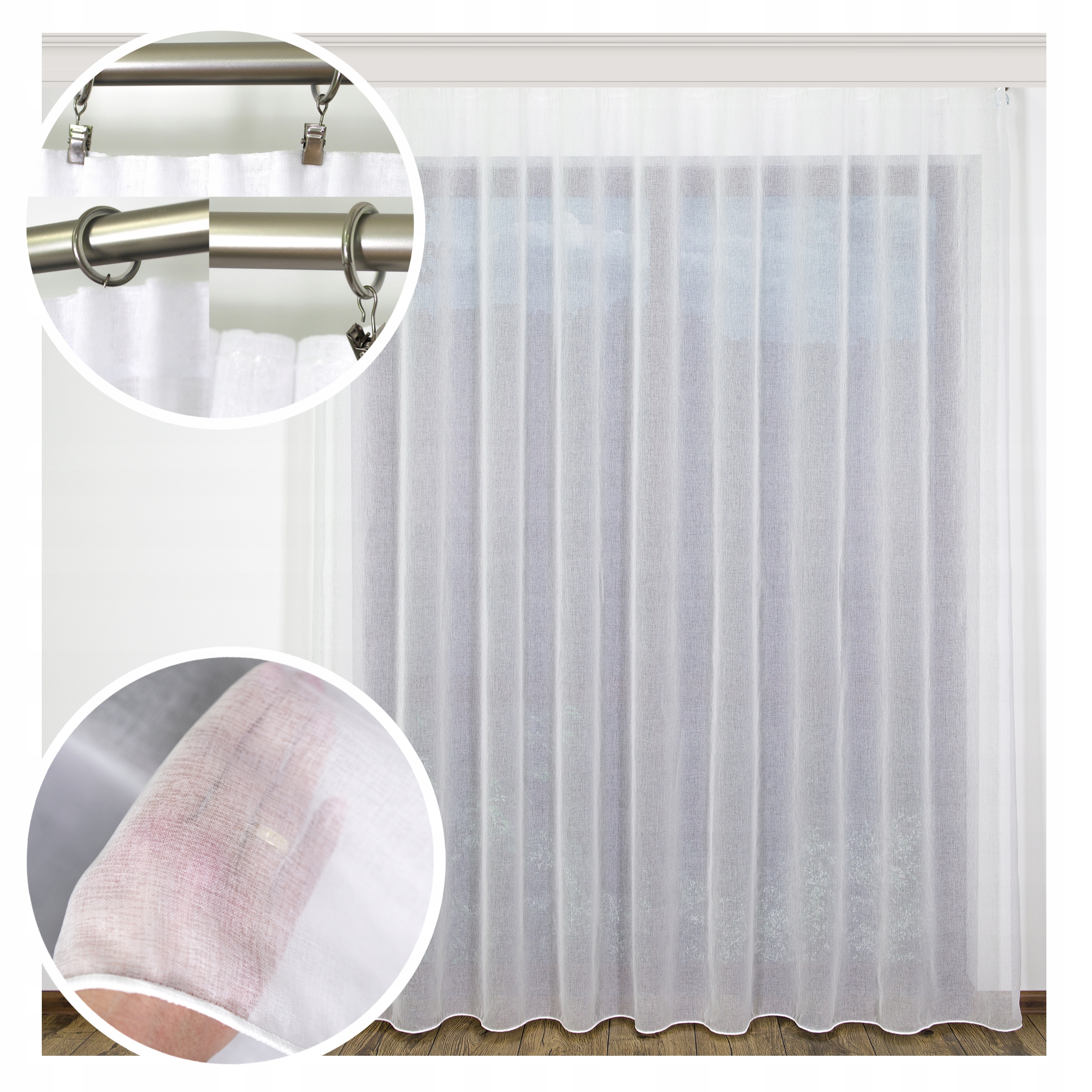 Záclona Japandi Etamina Jana 400x130 Páska Hladká S Olovnicí Hotová Salon