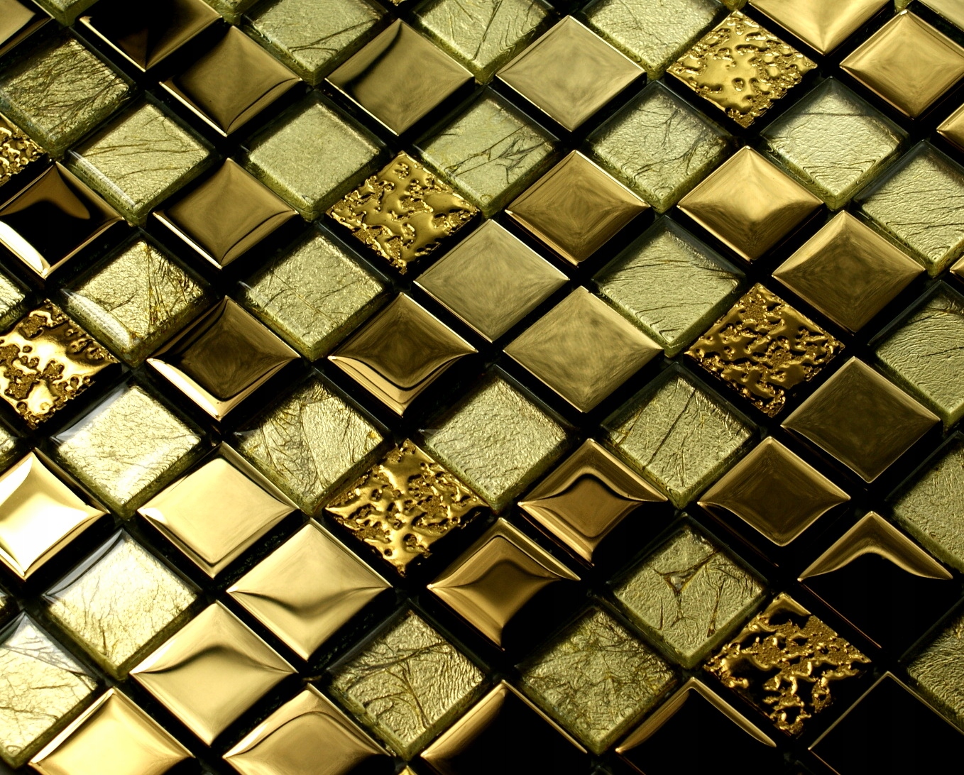 Mozaika szklana złota błyszcząca, płytka GOLD EAN (GTIN) 5904555651630