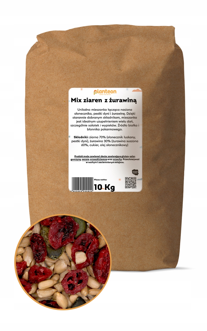 Mix ziaren z żurawiną 5kg dodatek do wypieków sałatek jogurtu