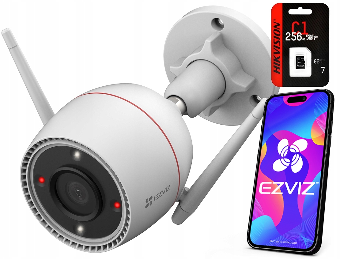Vonkajšia 4Mpx WiFi kamera Ezviz H3c 4MP Farba 24/7 Detekcia Sd 256 Gb