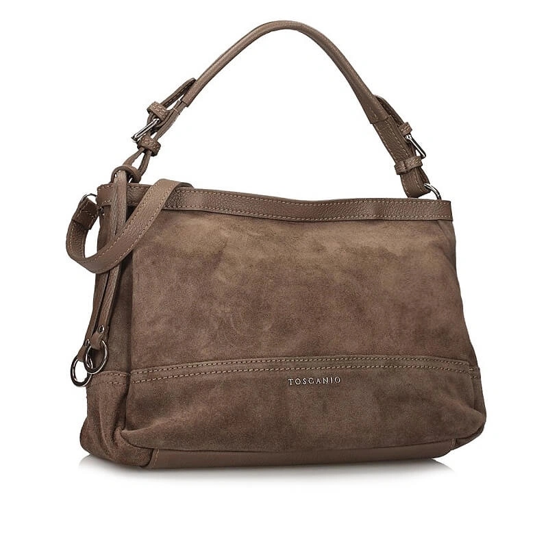 Dámská kabelka Toscanio G126 D23, hnědá, semišová, jednokomorová