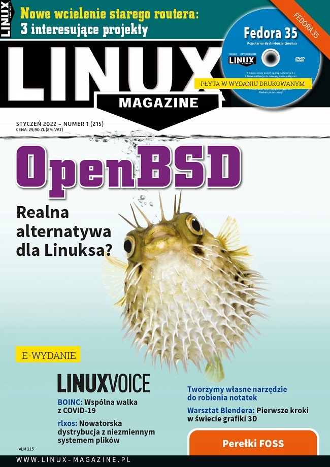 e-wydanie LinuxMagazine 1(215)2022 OpenBSD a Linux